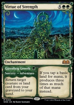 Virtue of Strength Garenbrig Growth - Wilds of Eldraine Extras 