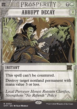 Abrupt Decay 
