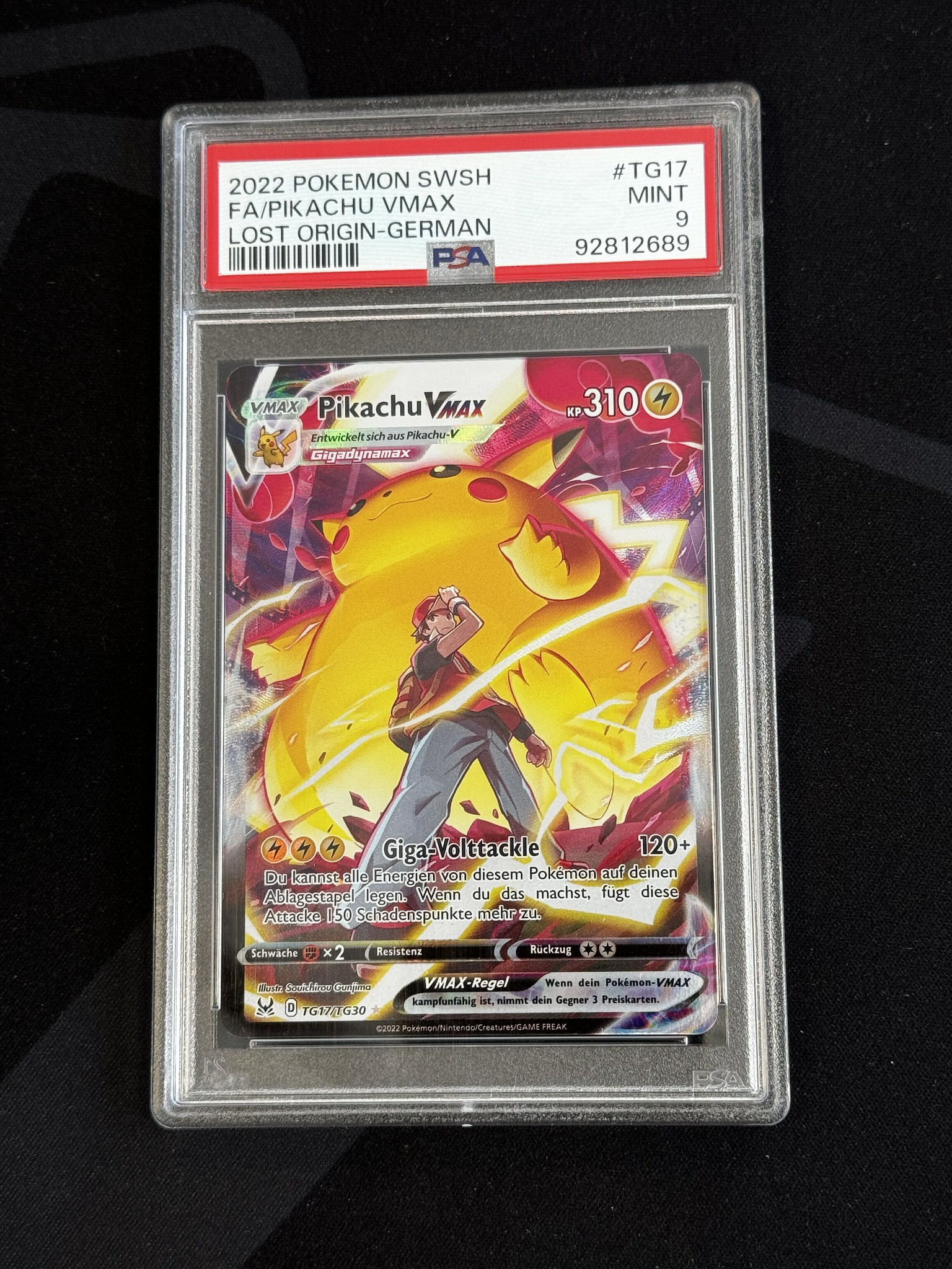 Pikachu VMAX - LOR 17 - German - PSA 9
