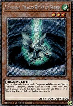 Lightning Dragon Ruler of Drafts (V.1 Platinum Secret Rare) 