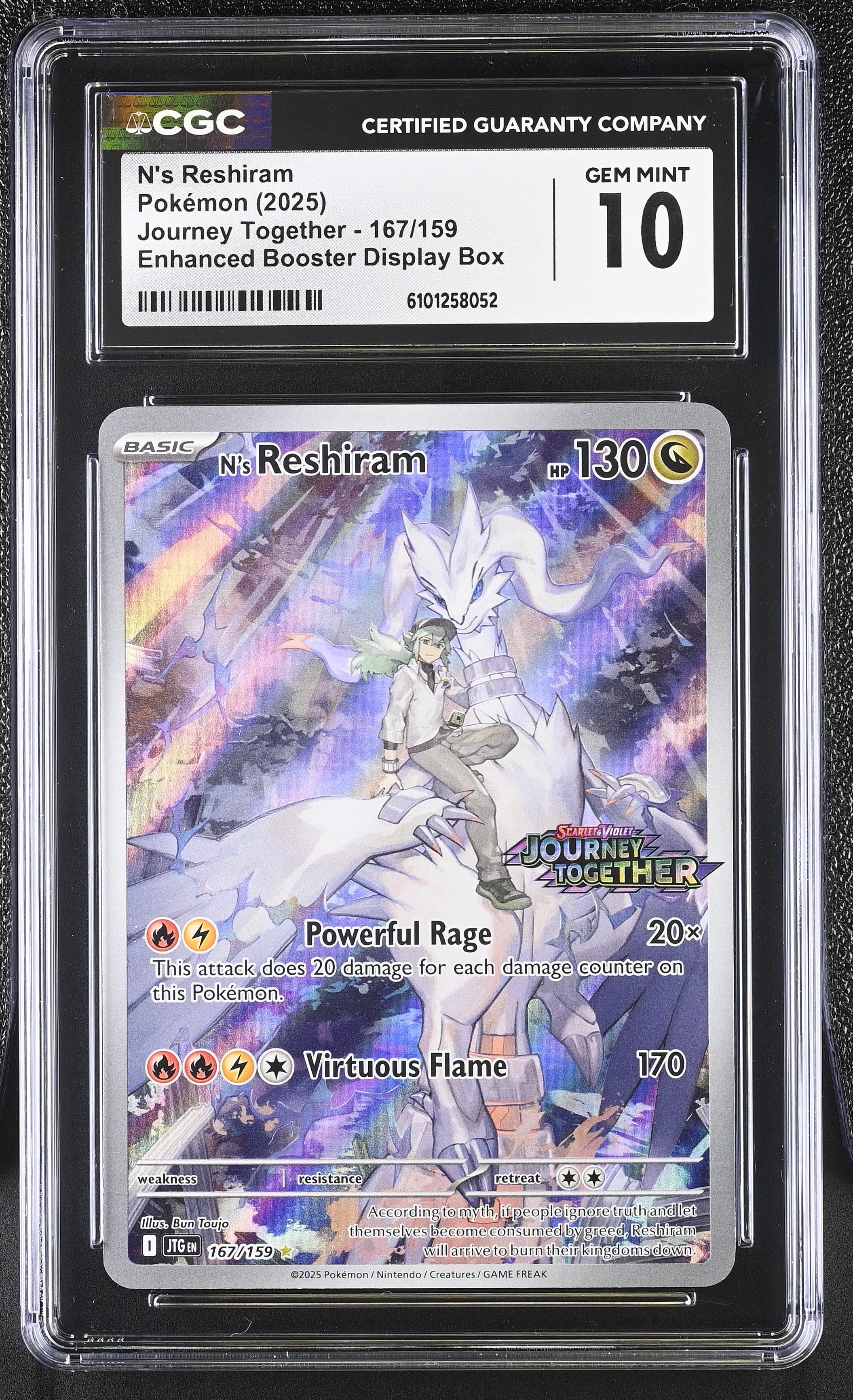 Ns Reshiram - xJTG 167 - English - CGC 10 