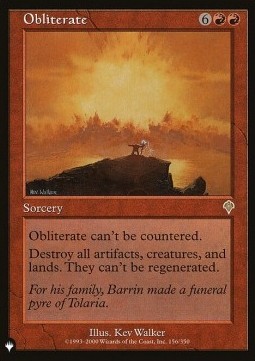 Obliterate - The List