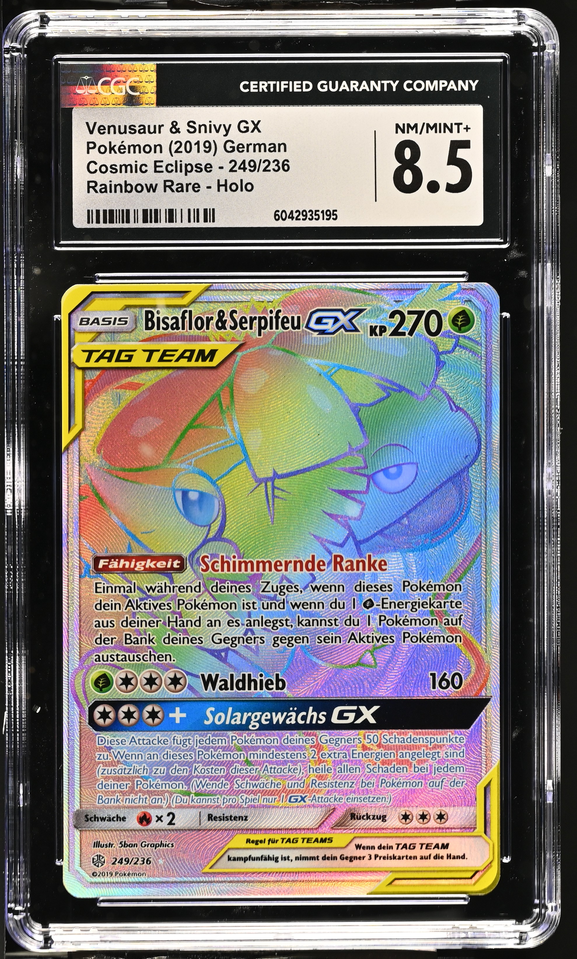 Venusaur & Snivy GX - CEC 249 - German - CGC 8.5 