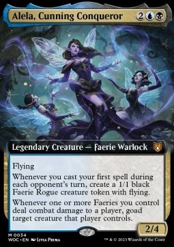 Alela Cunning Conqueror - Commander Wilds of Eldraine Extras 