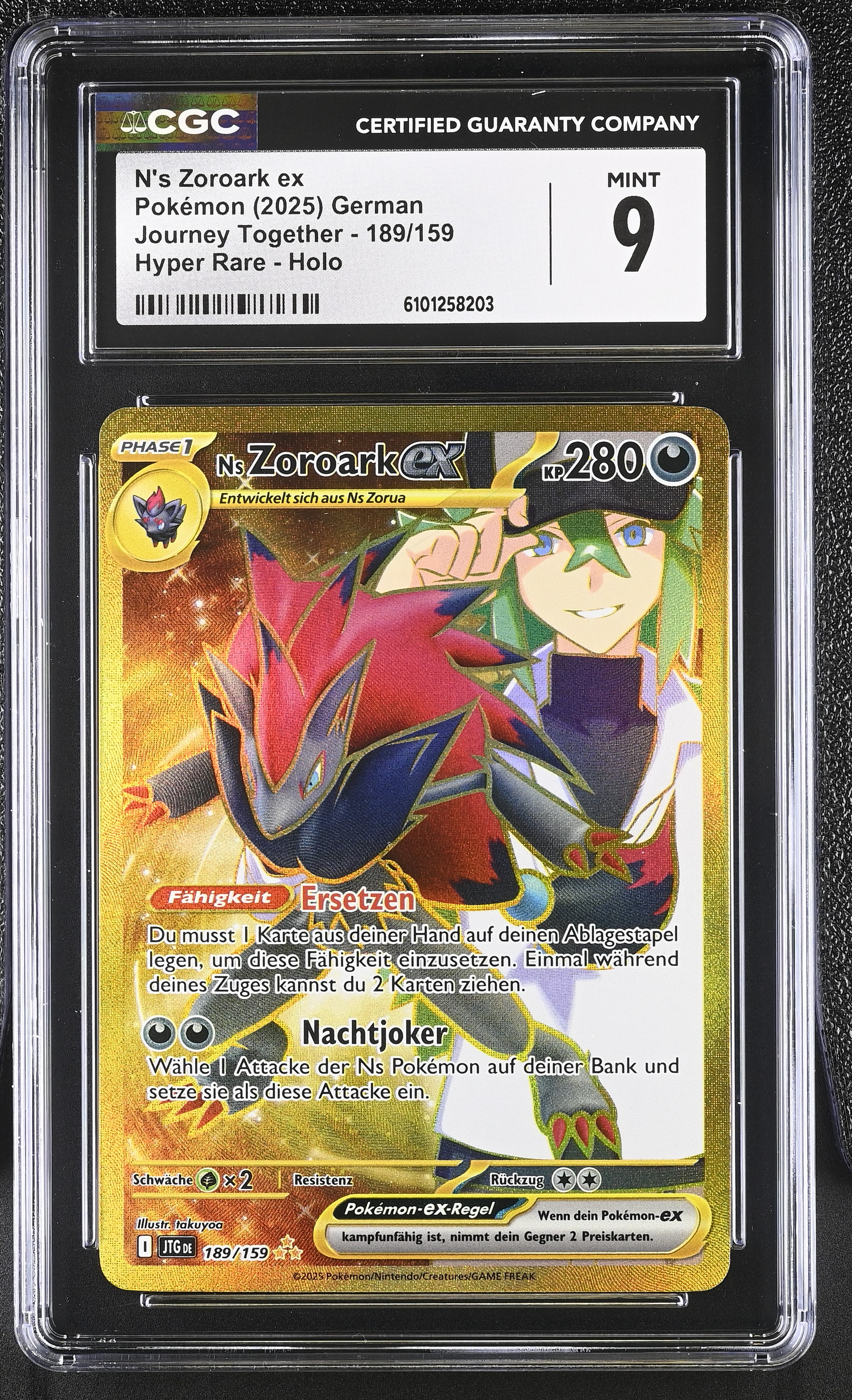 Ns Zoroark ex - JTG 189 - German - CGC 9 