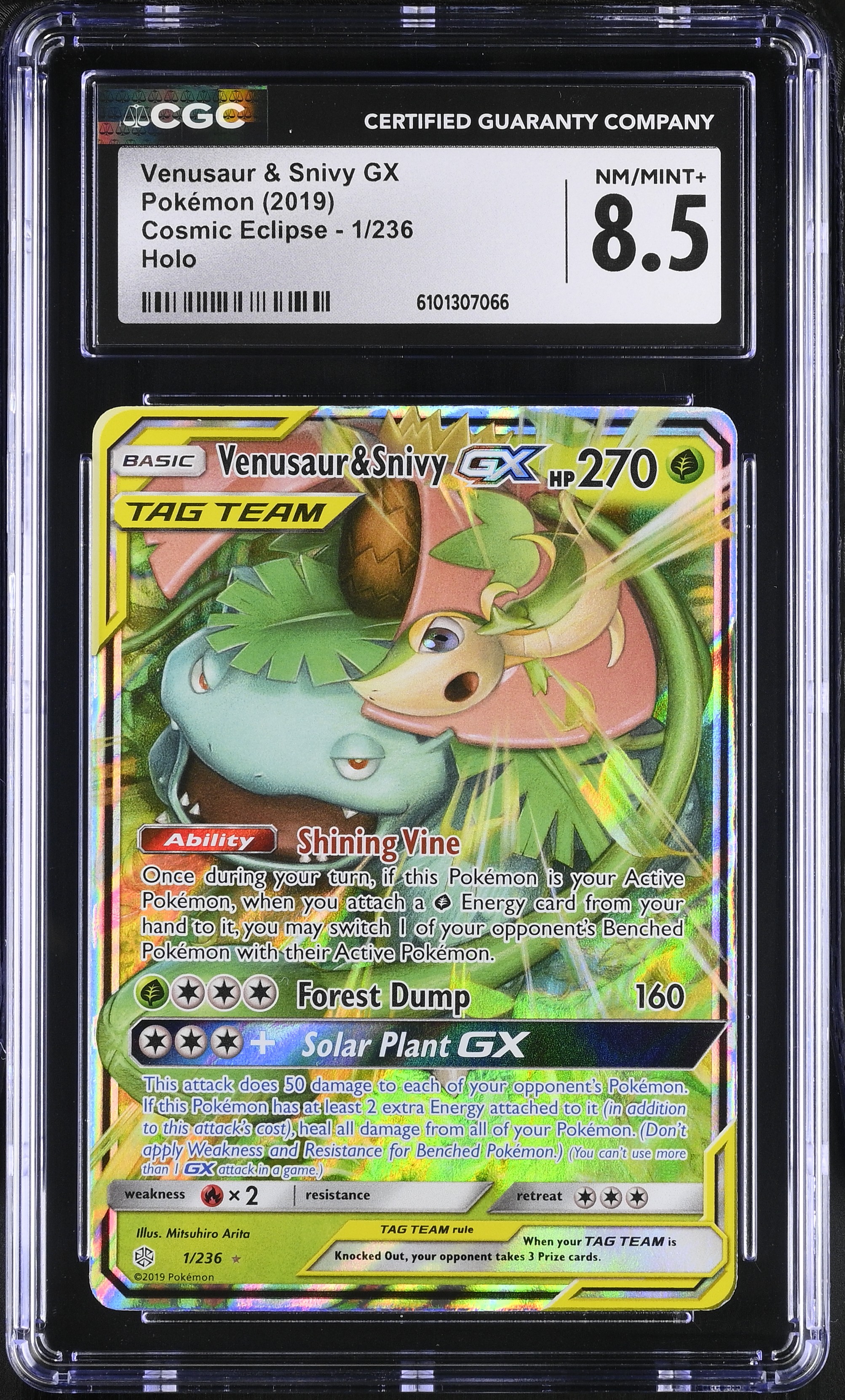 Venusaur & Snivy GX - CEC 1 - English - CGC 8.5 