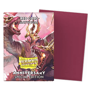 100 Dragon Shield Sleeves Matte Dual RedGold