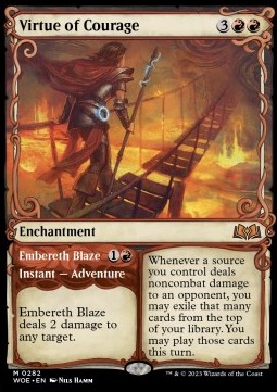 Virtue of Courage Embereth Blaze - Wilds of Eldraine Extras 