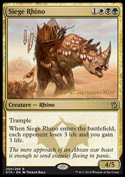 Siege Rhino - Khans of Tarkir Promos 