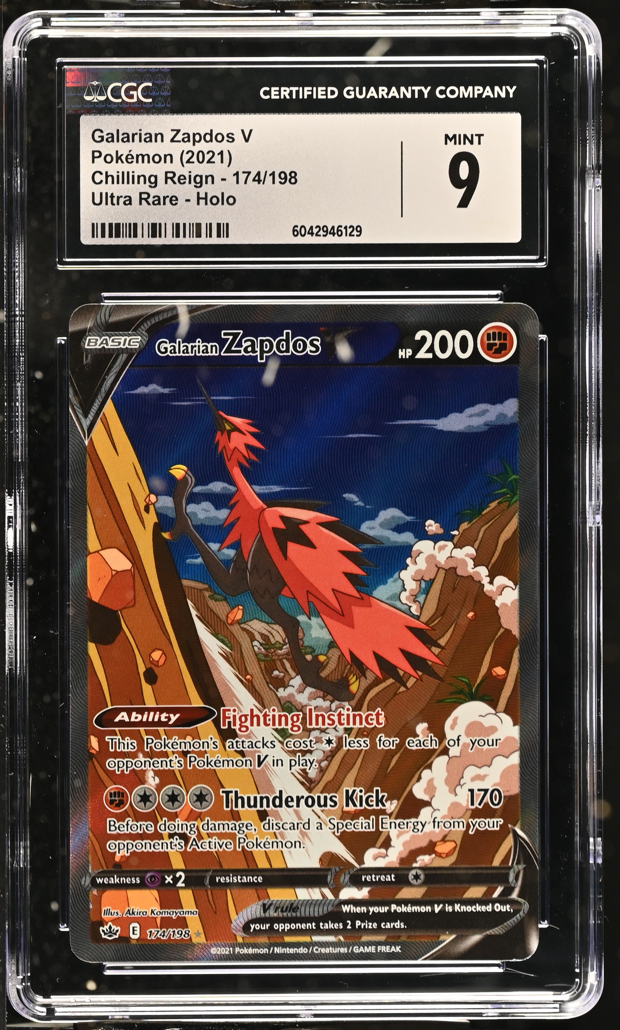 Galarian Zapdos V - CRE 174 - English - CGC 9 