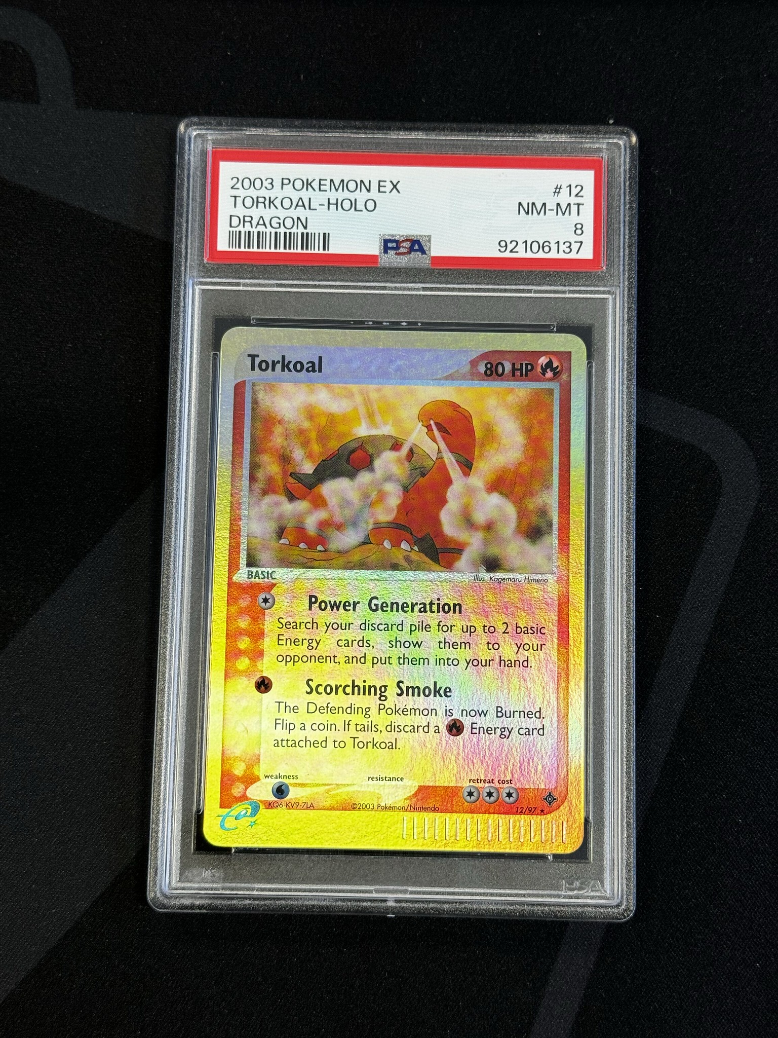 Torkoal - DR 12 - English - PSA 8 