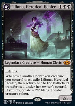 Liliana Heretical Healer Liliana Defiant Necromancer - Commander Collection Black 