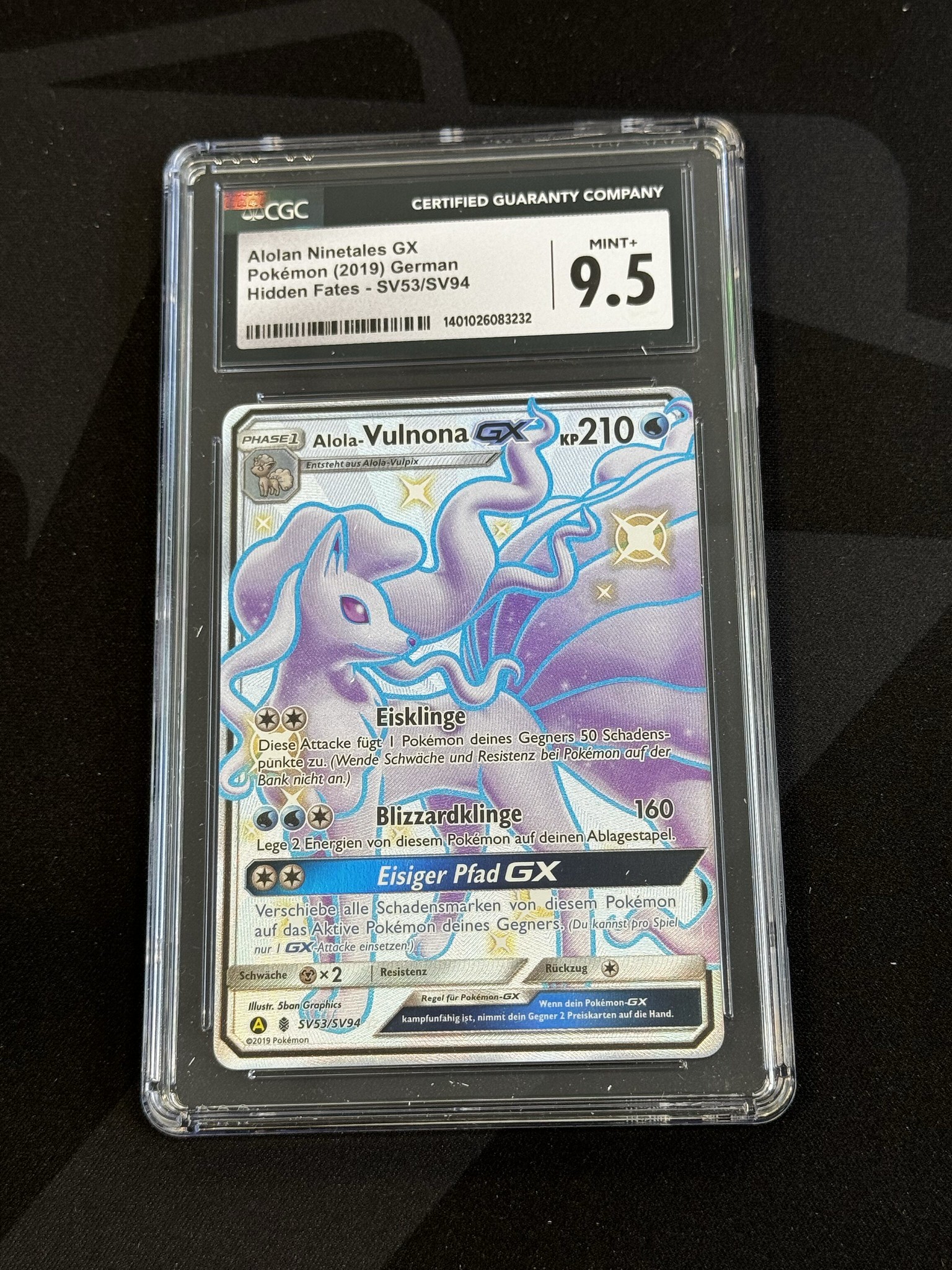 Alolan Ninetales GX - HIF 53 - German - CGC 9.5 
