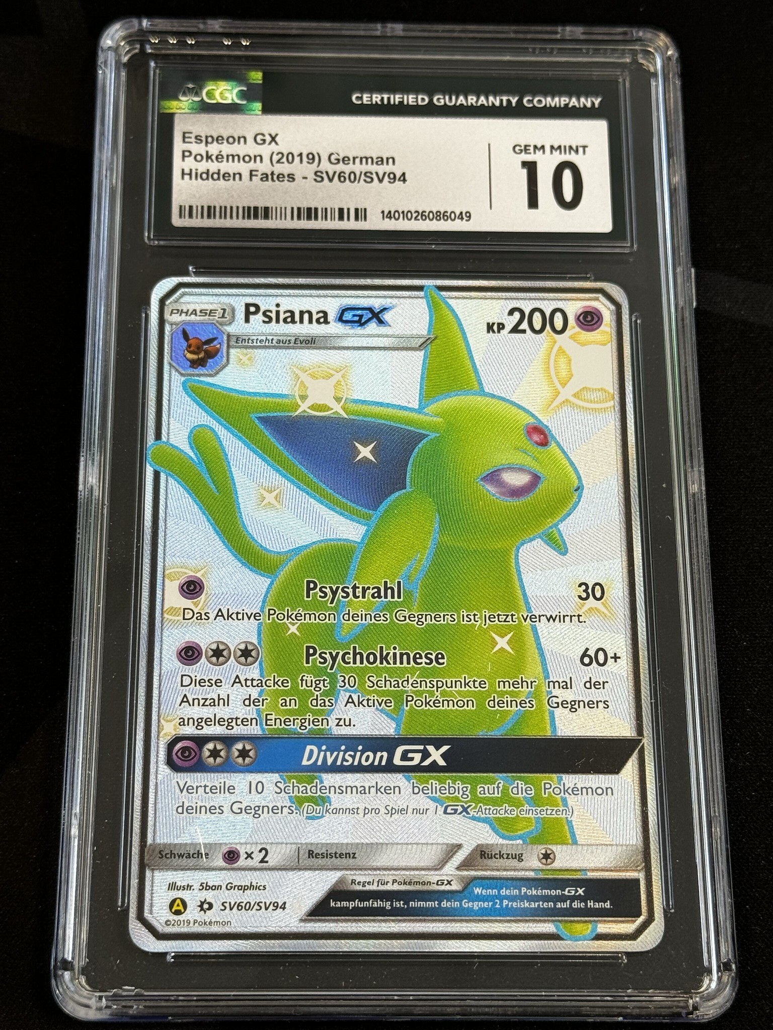 Espeon GX - HIF 60 - German - CGC 10 