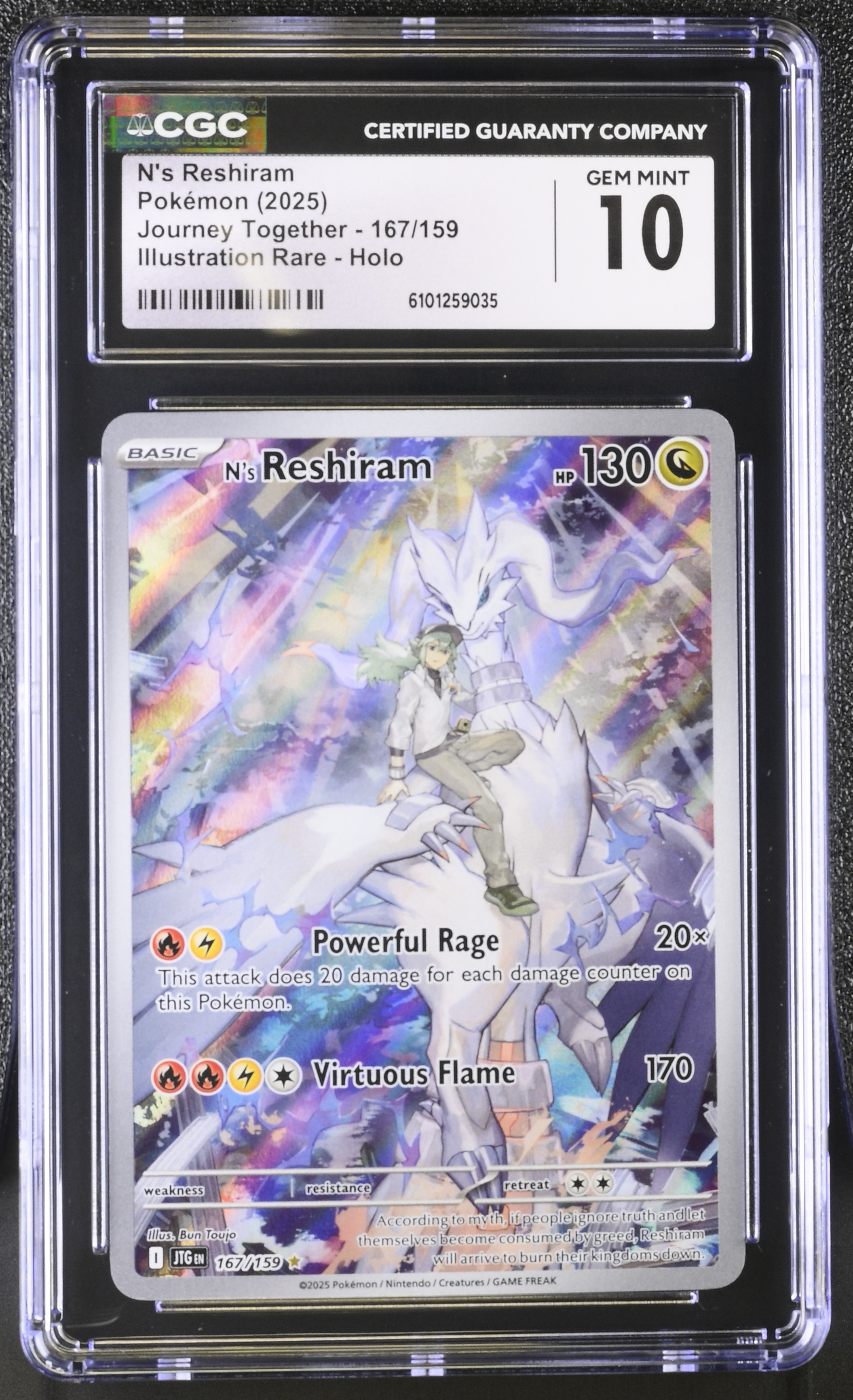 Ns Reshiram - JTG 167 - English - CGC 10 