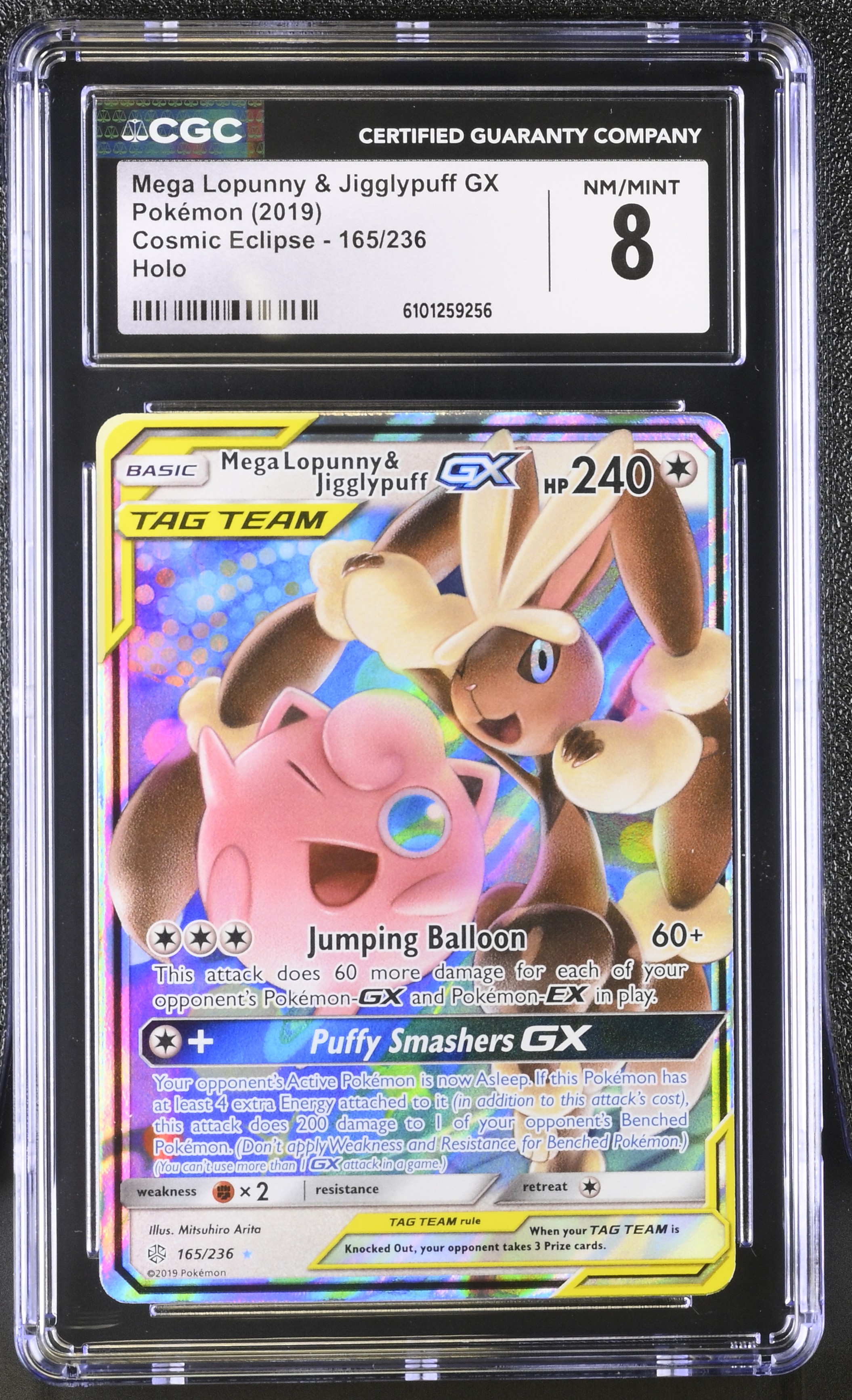 Mega Lopunny & Jigglypuff GX - CEC 165 - English - CGC 8 