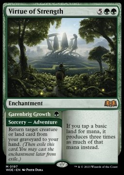 Virtue of Strength Garenbrig Growth - Wilds of Eldraine 