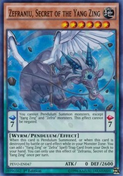 Zefraniu, Secret of the Yang Zing 