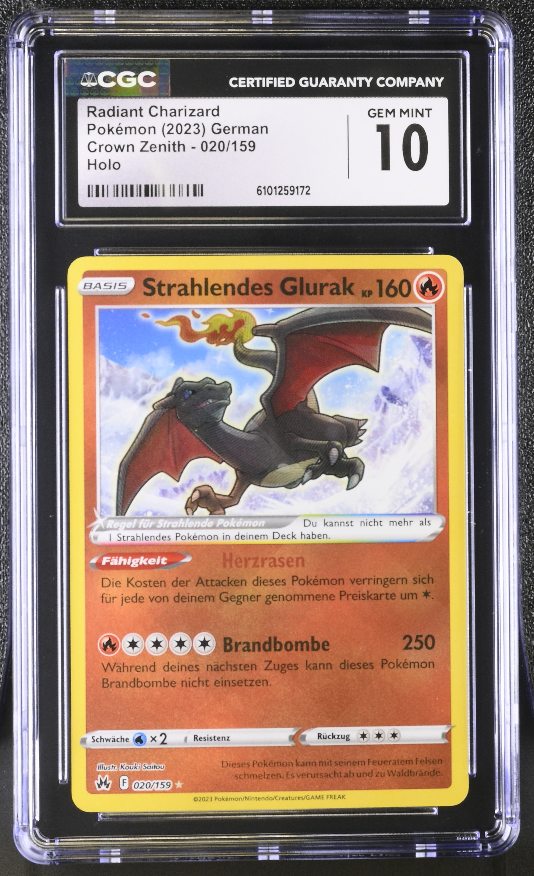 Radiant Charizard - CRZ 20 - German - CGC 10 