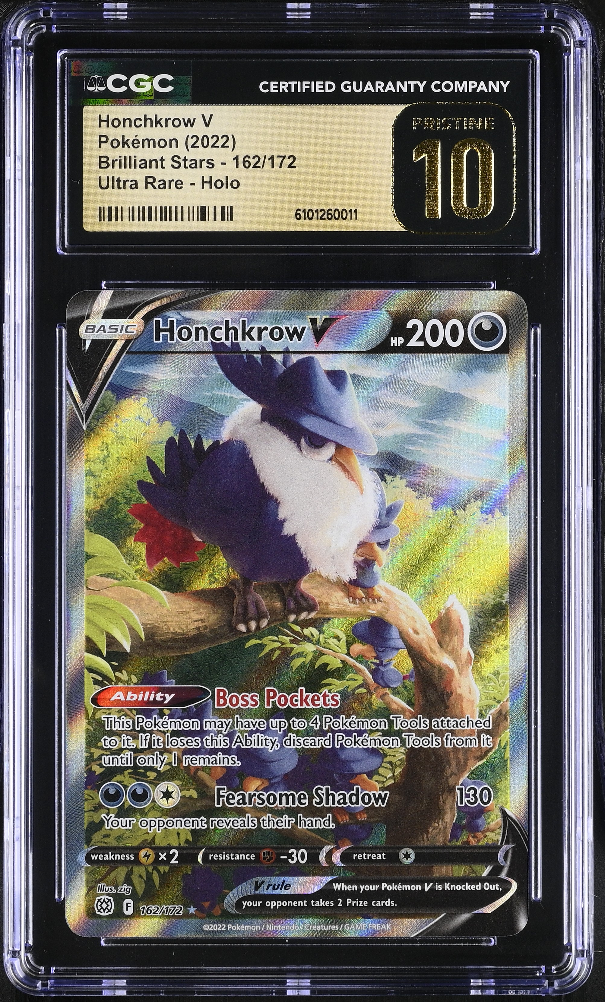 Honchkrow V - BRS 162 - English - CGC 10 