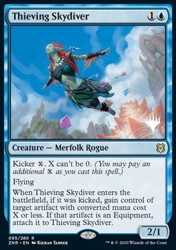 Thieving Skydiver (V.1) - Zendikar Rising Promos 