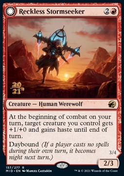Reckless Stormseeker Storm Charged Slasher - Innistrad Midnight Hunt Promos 